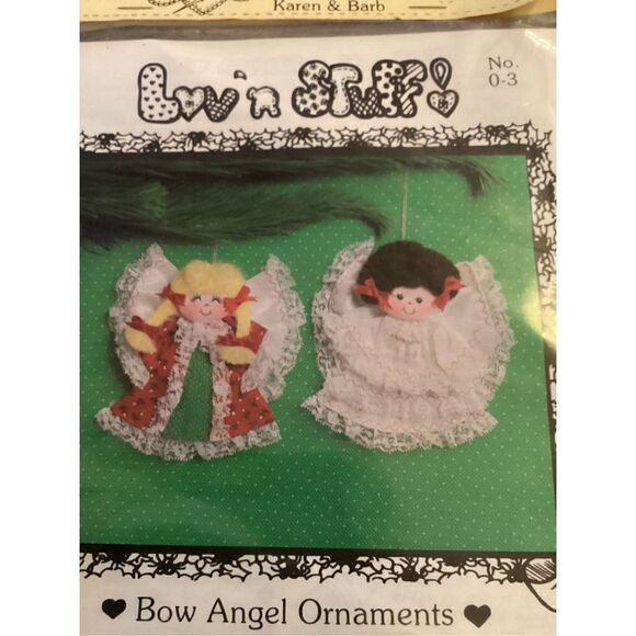 Vintage 1981 Love & Stuff Bow Angel Ornaments Pattern - Picture 2 of 3
